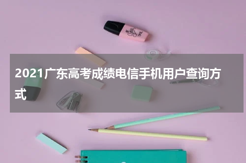 2021广东高考成绩电信手机用户查询方式