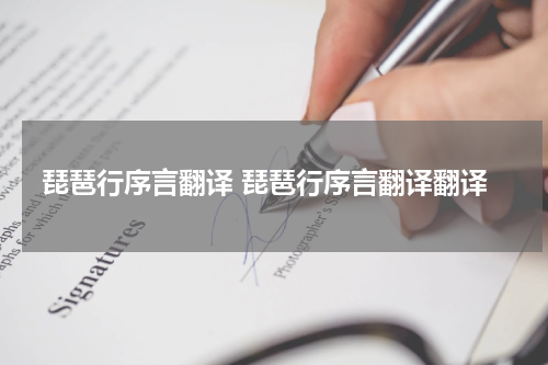 琵琶行序言翻译 琵琶行序言翻译翻译