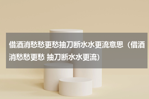 借酒消愁愁更愁抽刀断水水更流意思（借酒消愁愁更愁 抽刀断水水更流）