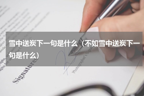 雪中送炭下一句是什么（不如雪中送炭下一句是什么）